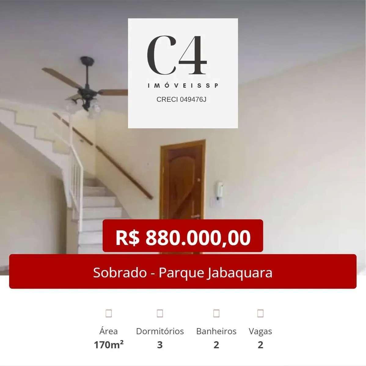 Sobrado Ensolarado no Parque Jabaquara - 3 quartos, 2 vagas - C4 Imóveissp / Cristianne Junqueira Rodrigues - Creci 152368